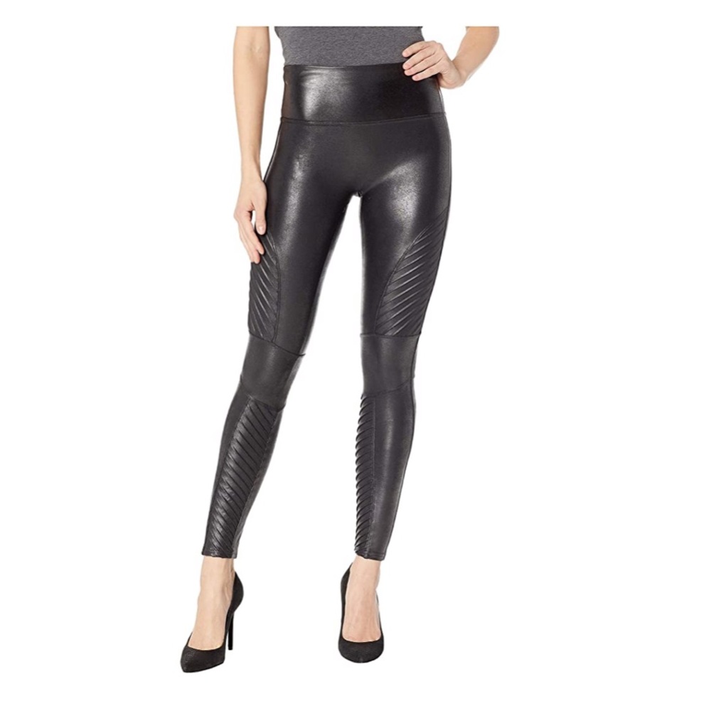 Faux Leather Moto Legging Spanx Medium Black